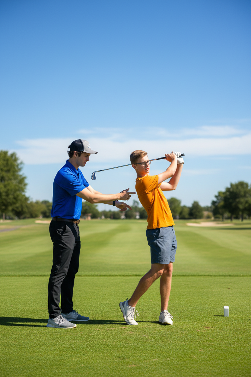  Golf physical therapy session in Ooltewah helping golfer improve swing mechanics and prevent injury